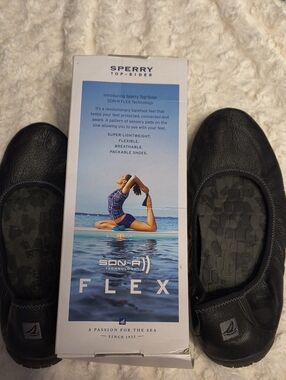 Sperry Black Slip-On Flex Boat Shoes